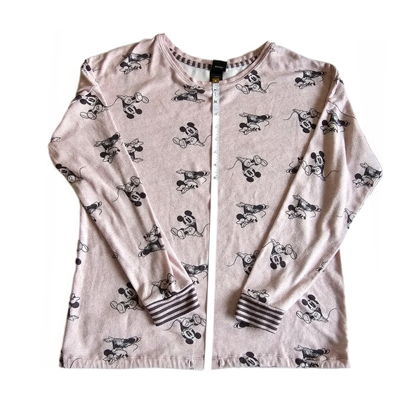 Disney Women's Pajama Top Pink with Black Mickey Pattern - Picture 10 of 15